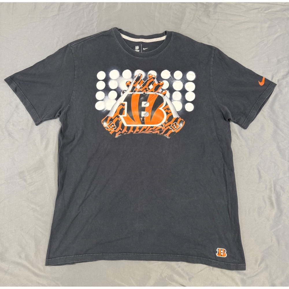 Nike NFL Cincinnati Bengals Mens XL Black Graphic T-Shirt Football Team Apparel